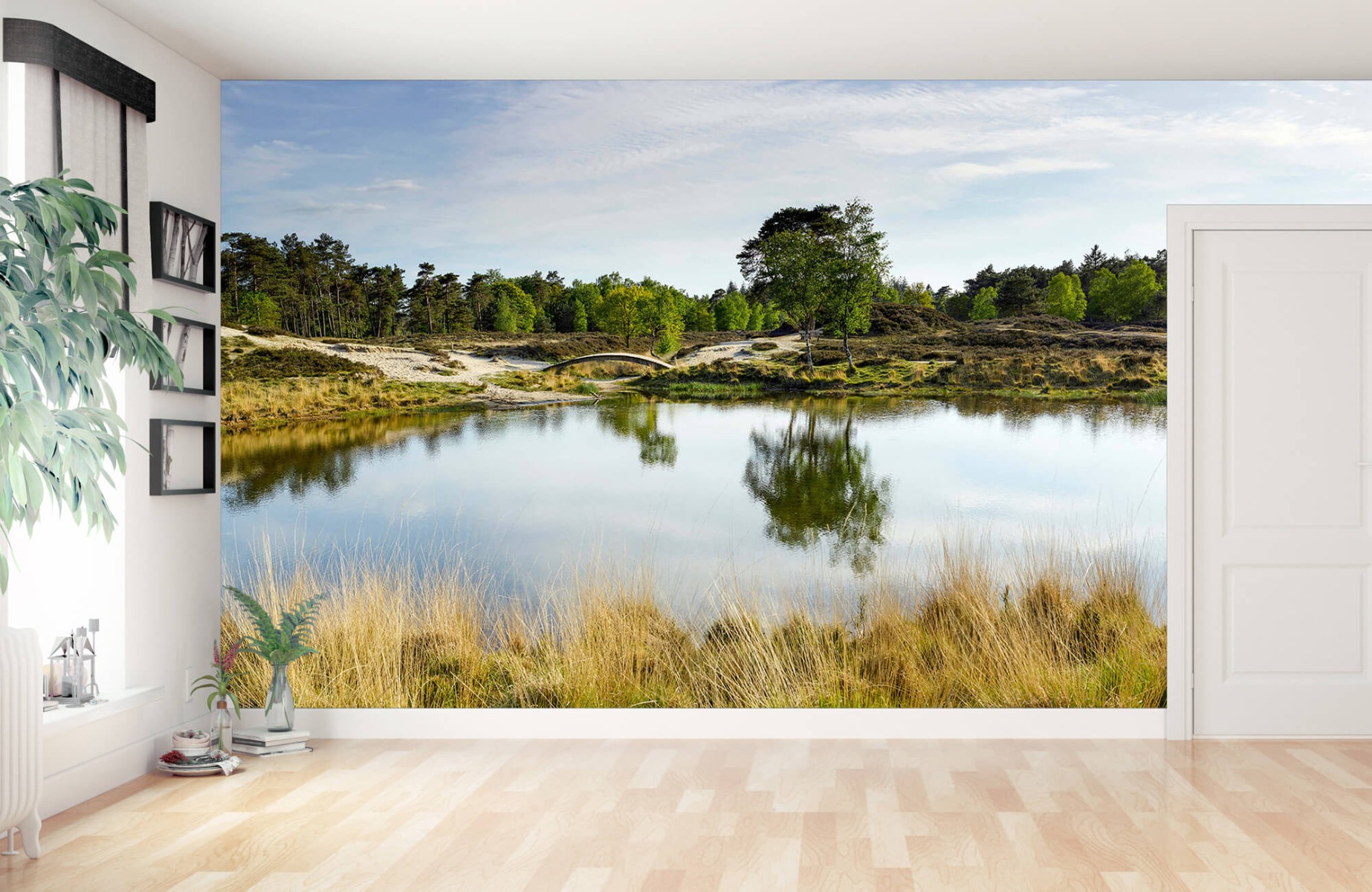 Landscape wallpaper - A small forest lake in the heathland area  - Bedroom 13