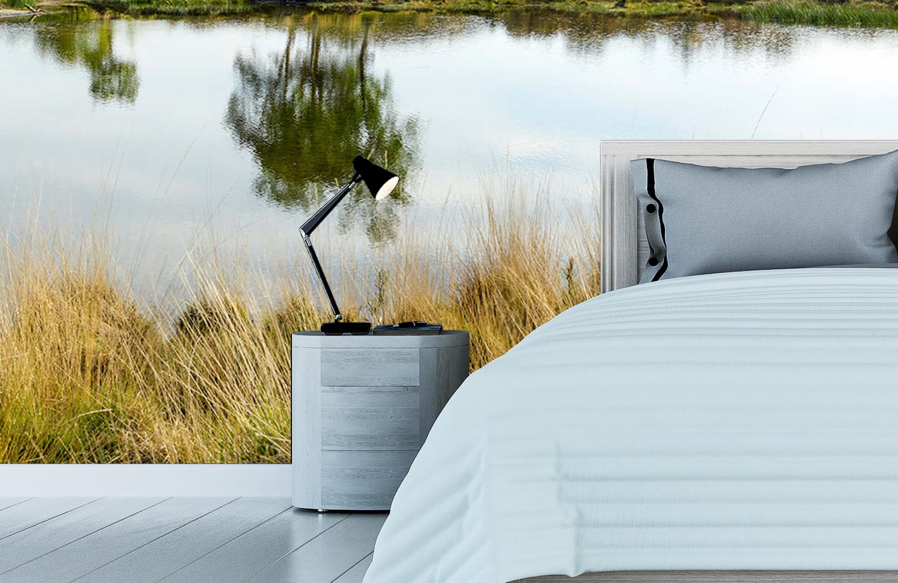 Landscape wallpaper - A small forest lake in the heathland area  - Bedroom 14