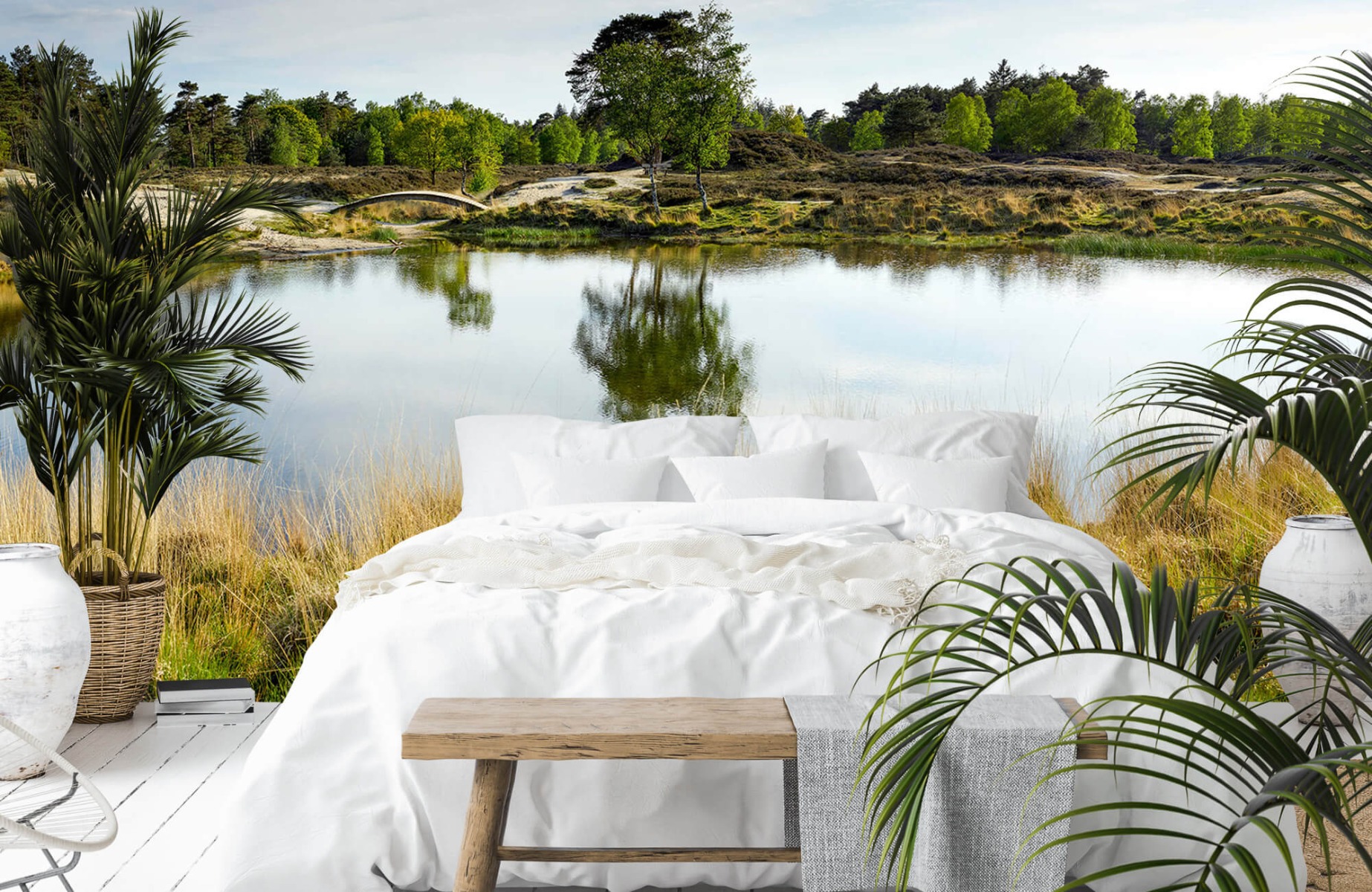 Landscape wallpaper - A small forest lake in the heathland area  - Bedroom 15