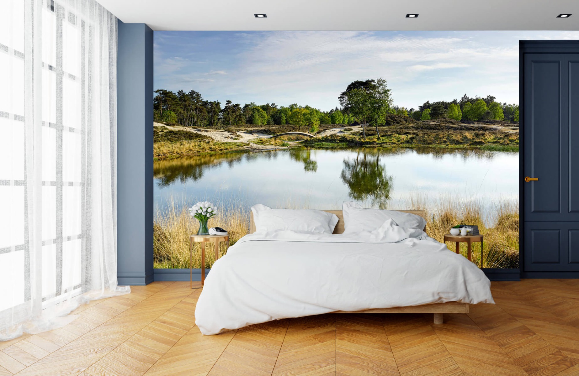 Landscape wallpaper - A small forest lake in the heathland area  - Bedroom 17