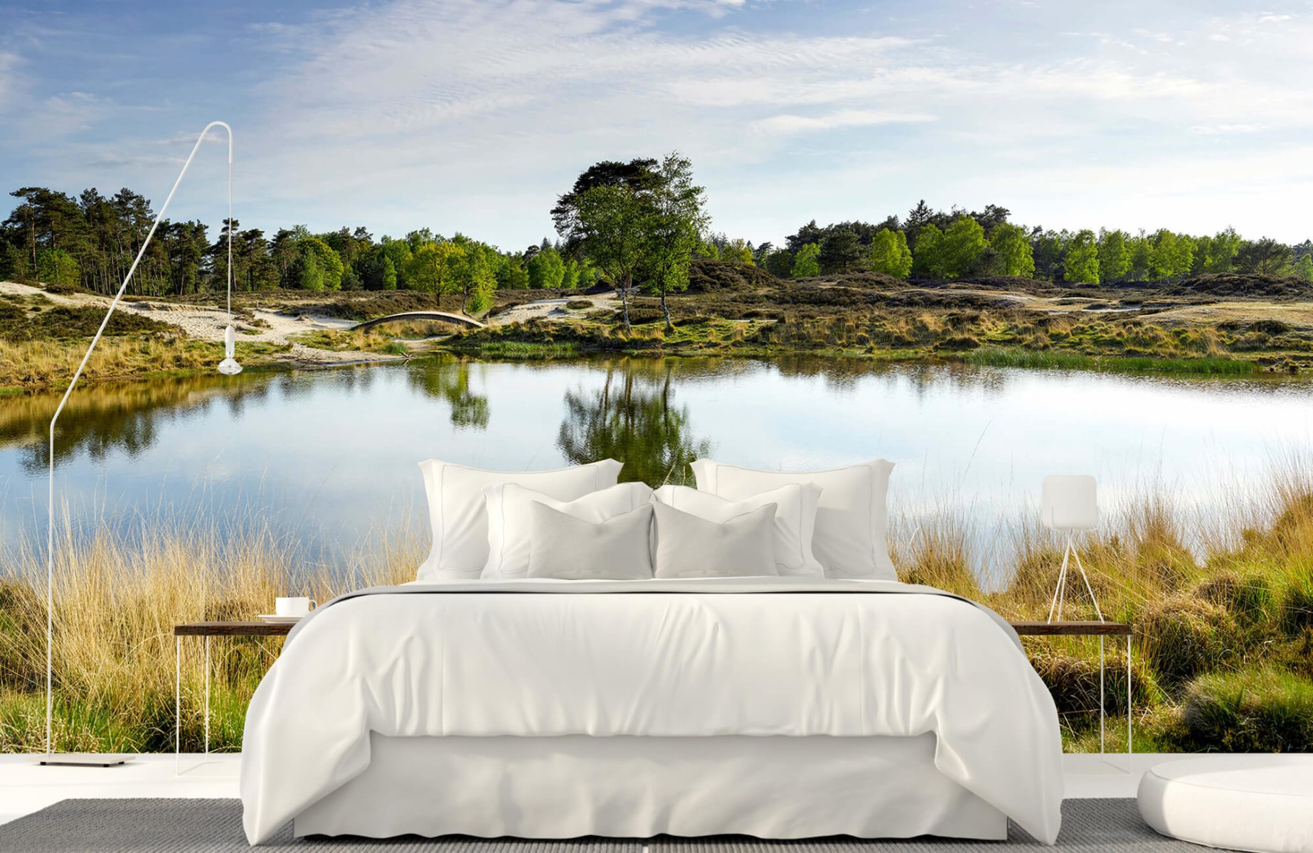 Landscape wallpaper - A small forest lake in the heathland area  - Bedroom 18