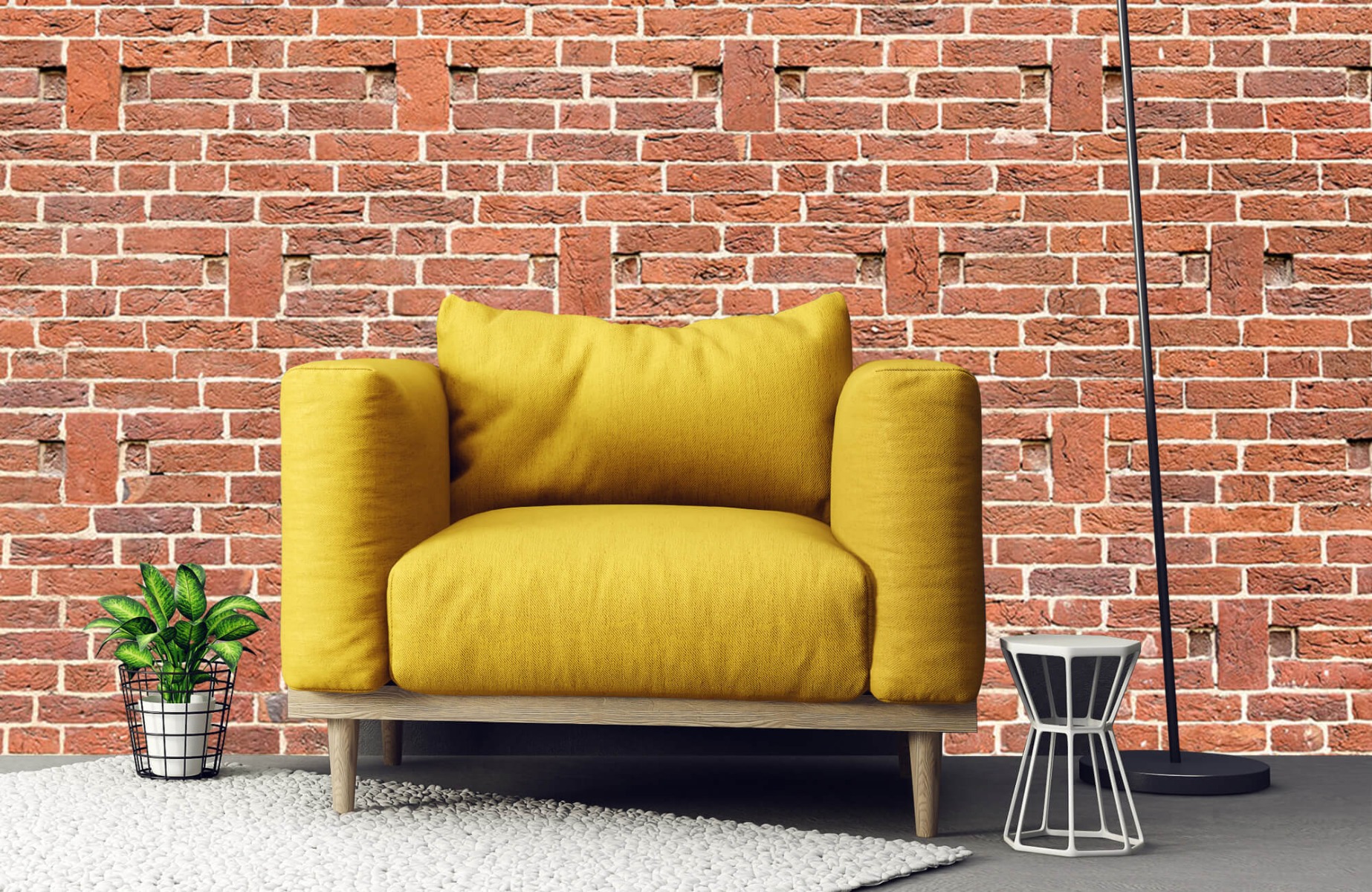 Stone wallpaper - Red stones  - Living room 21