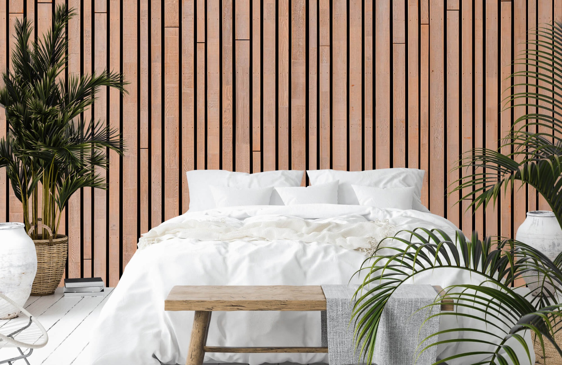 Wooden wallpaper - Wooden planks  - Bedroom 16