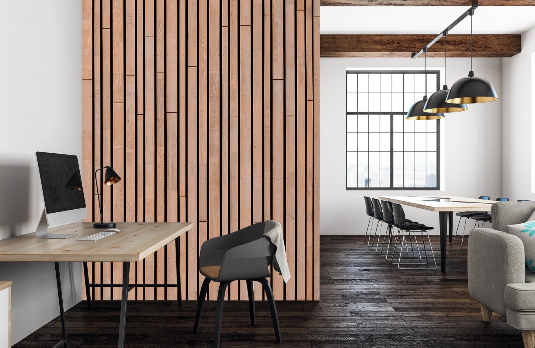 Wooden wallpaper - Wooden planks  - Bedroom 23