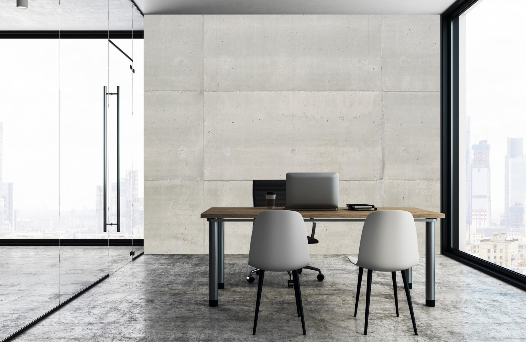 Concrete look wallpaper - Concrete slabs  - Conference room 8