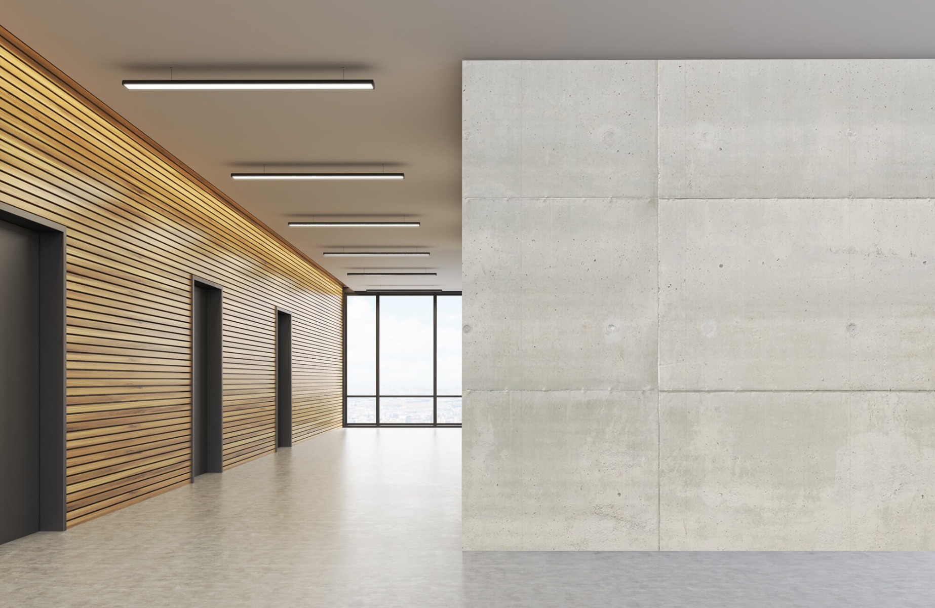 Concrete look wallpaper - Concrete slabs  - Conference room 4