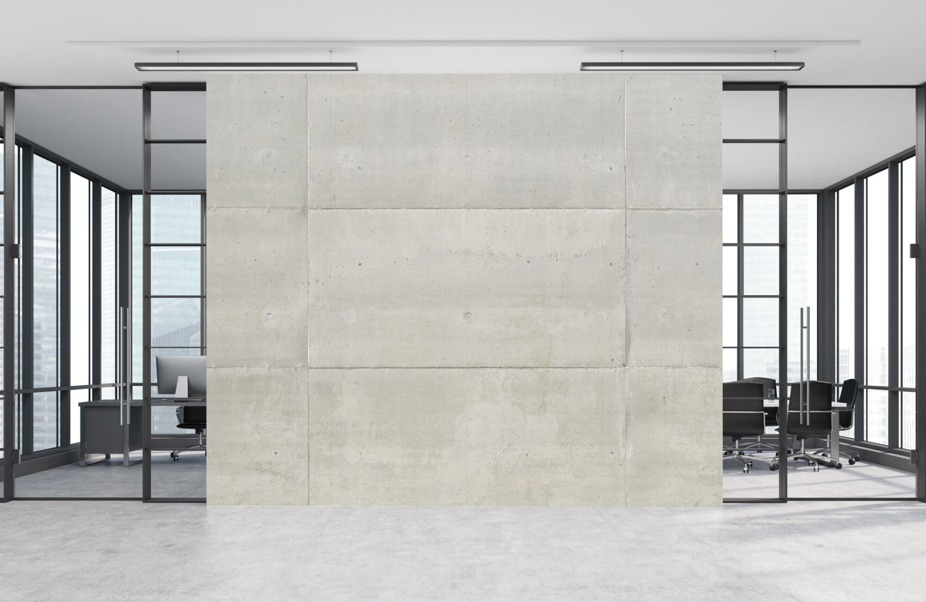Concrete look wallpaper - Concrete slabs  - Conference room 12
