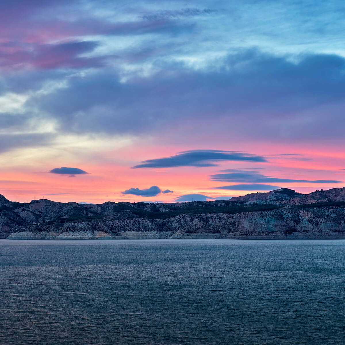 Lake with sunset