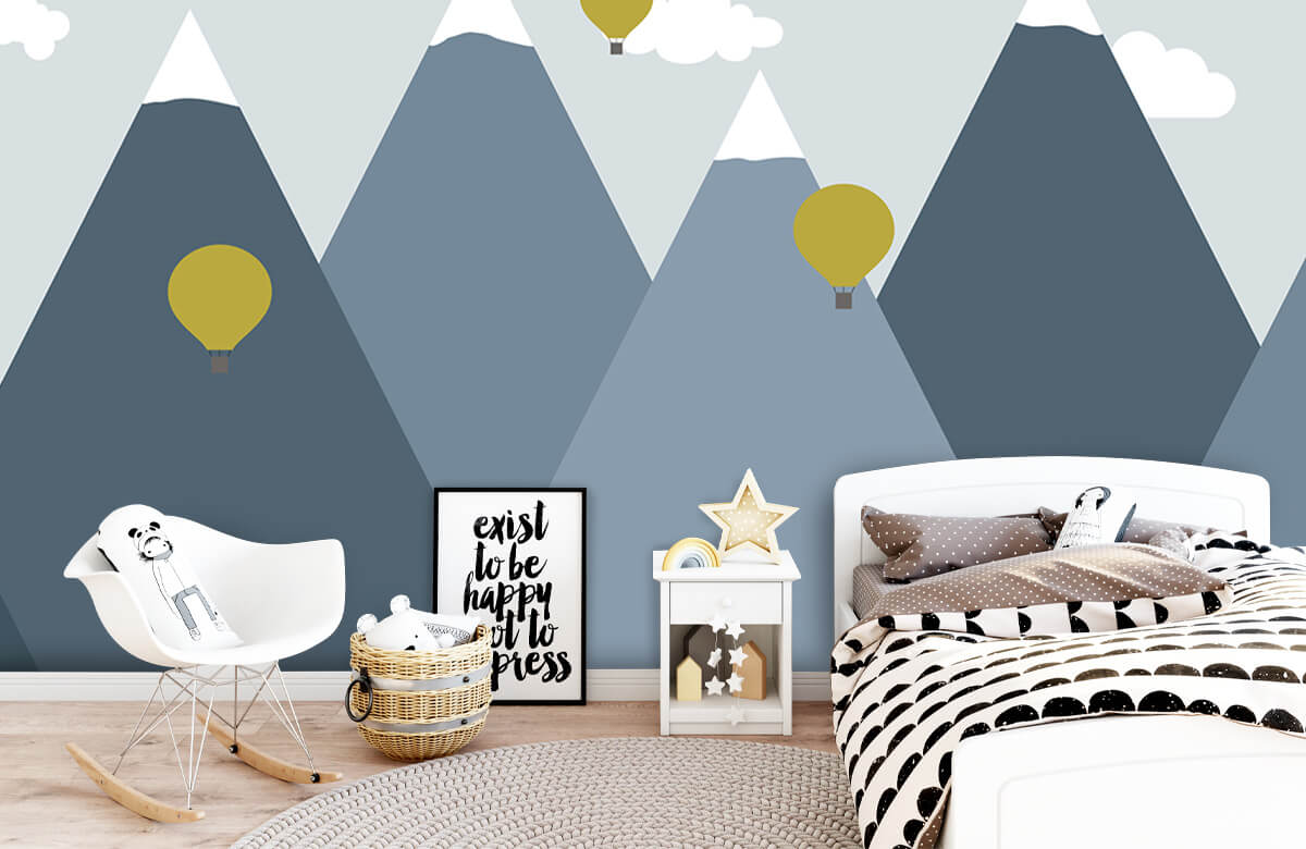 Hip & Trendy Blue mountains with hot air balloons 9