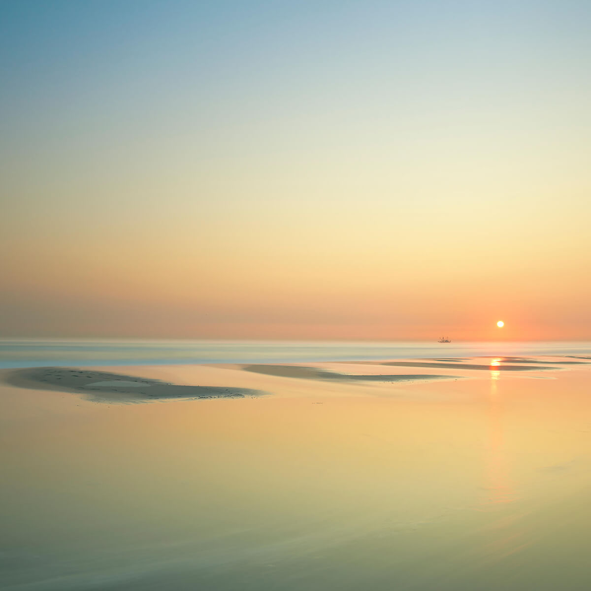 Coucher de soleil sur la plage