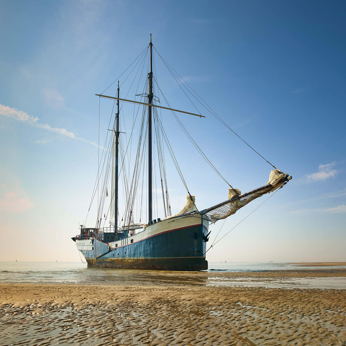 Ship on the mudflats