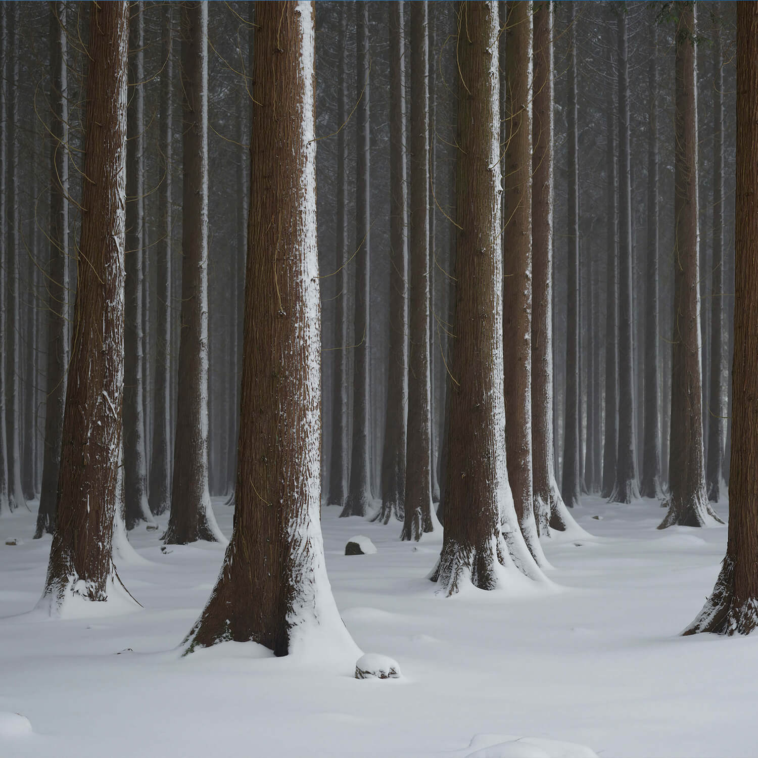 Sneeuw in het bos