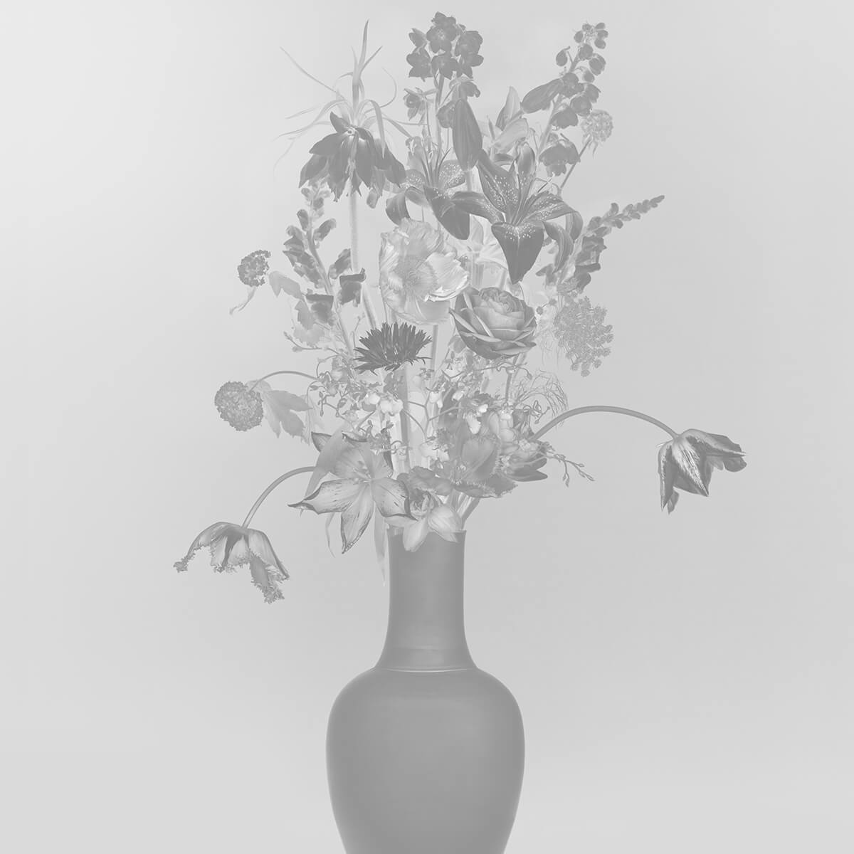 Royaal bloemen boeket zwart-wit