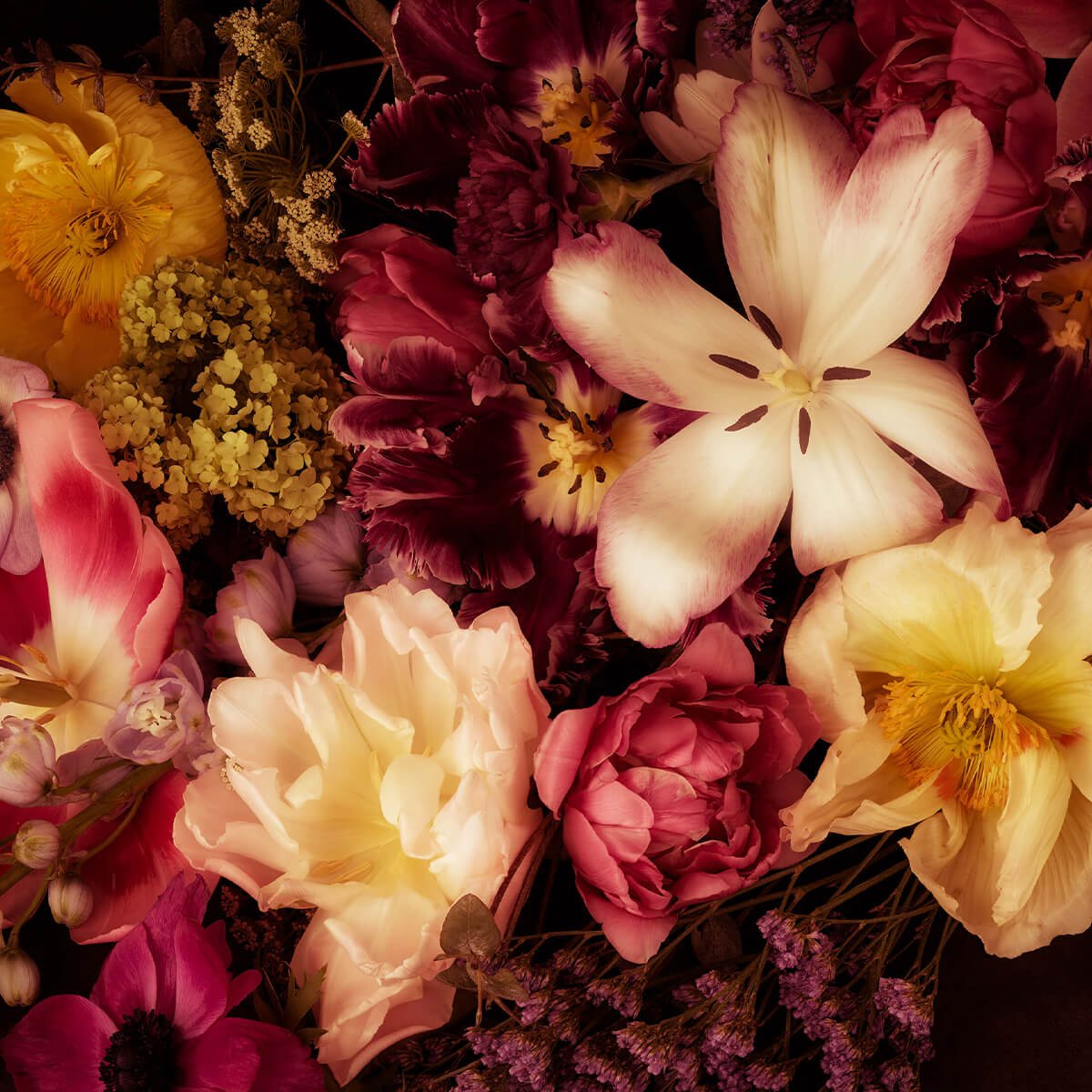 Schöne und bunte Blumenkranz