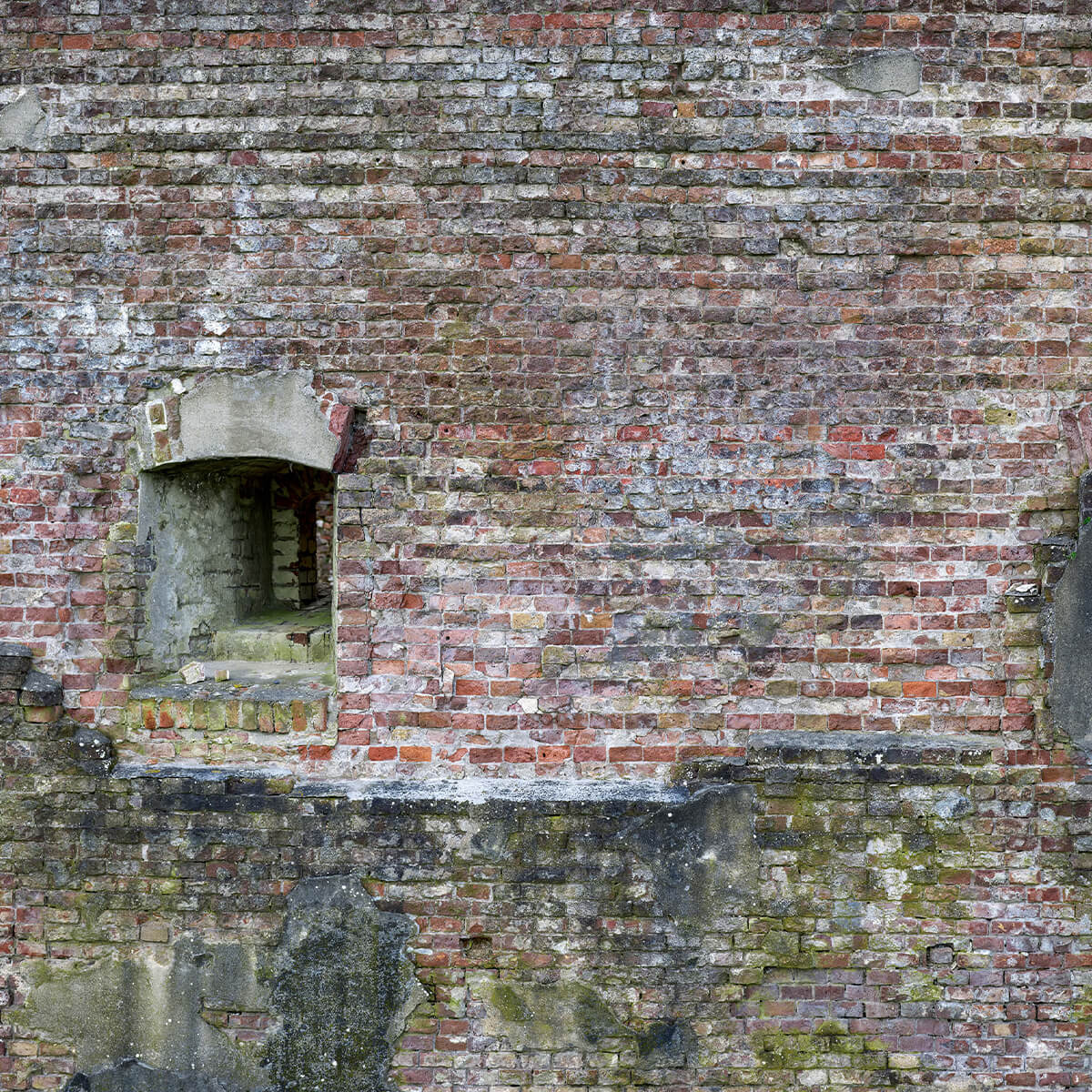 Layered brick wall