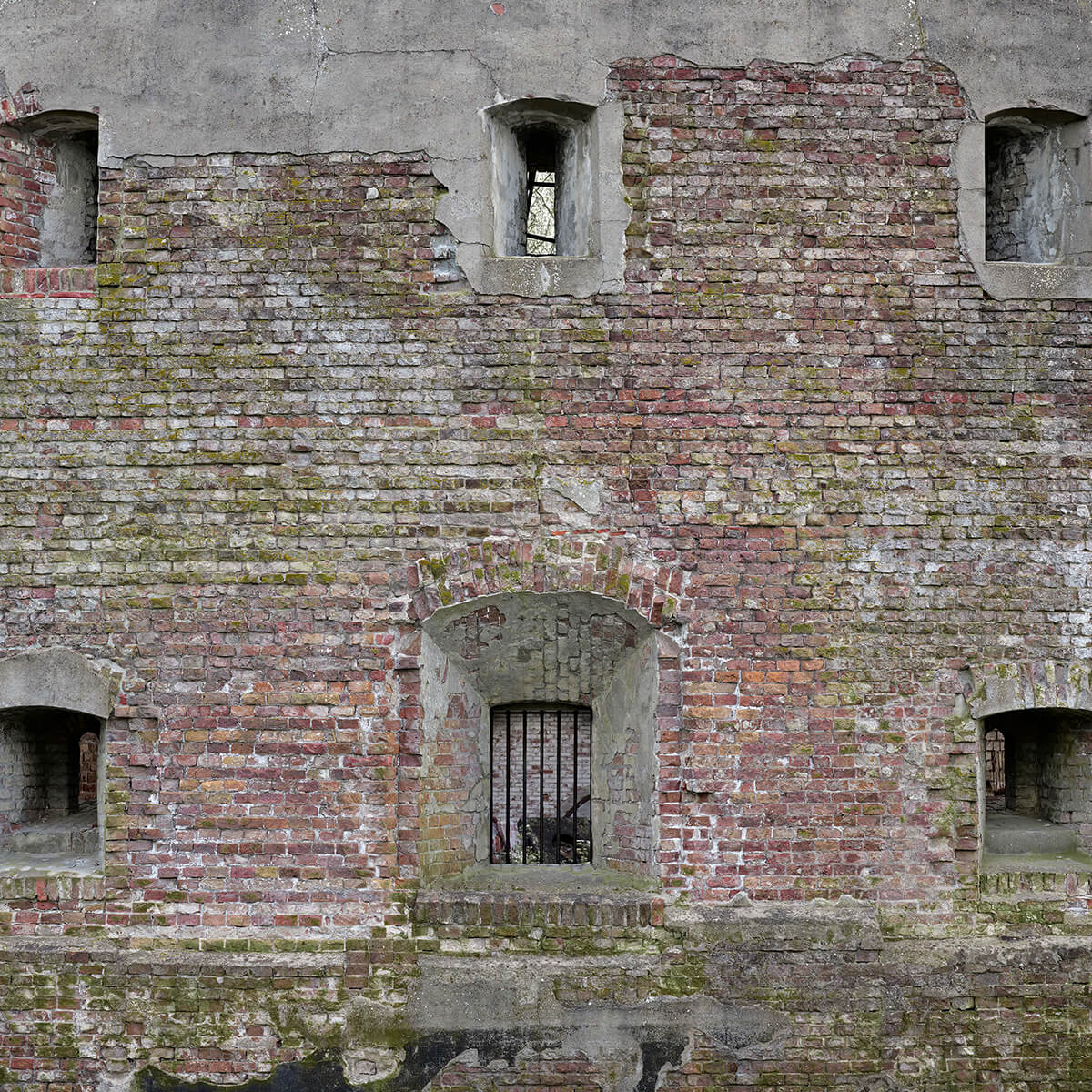 Restored brick wall