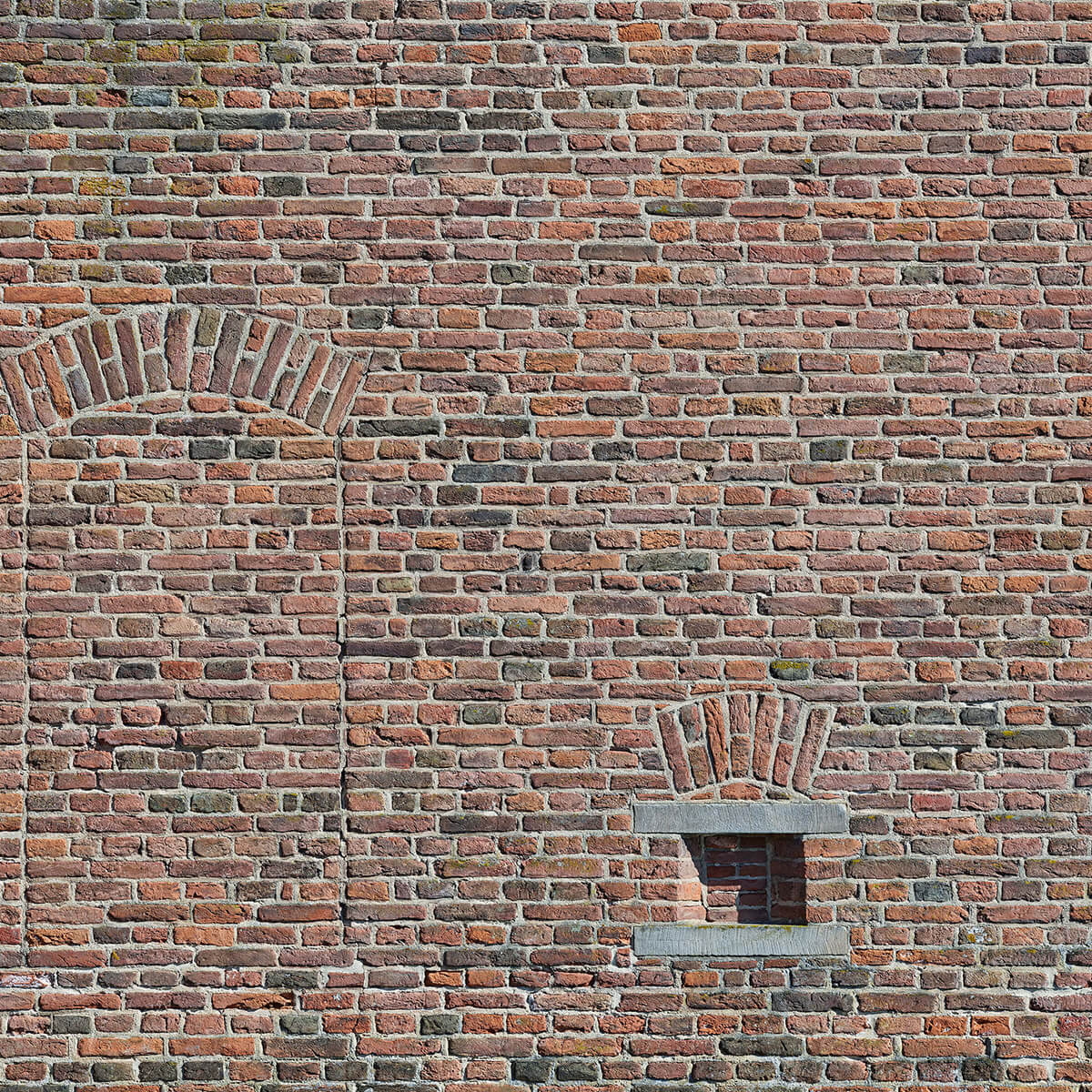 Former window in brick wall