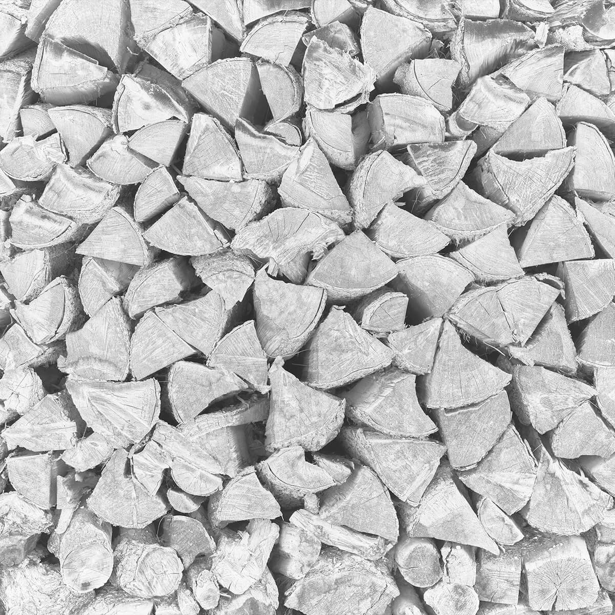 Pile de bois en nuances de gris