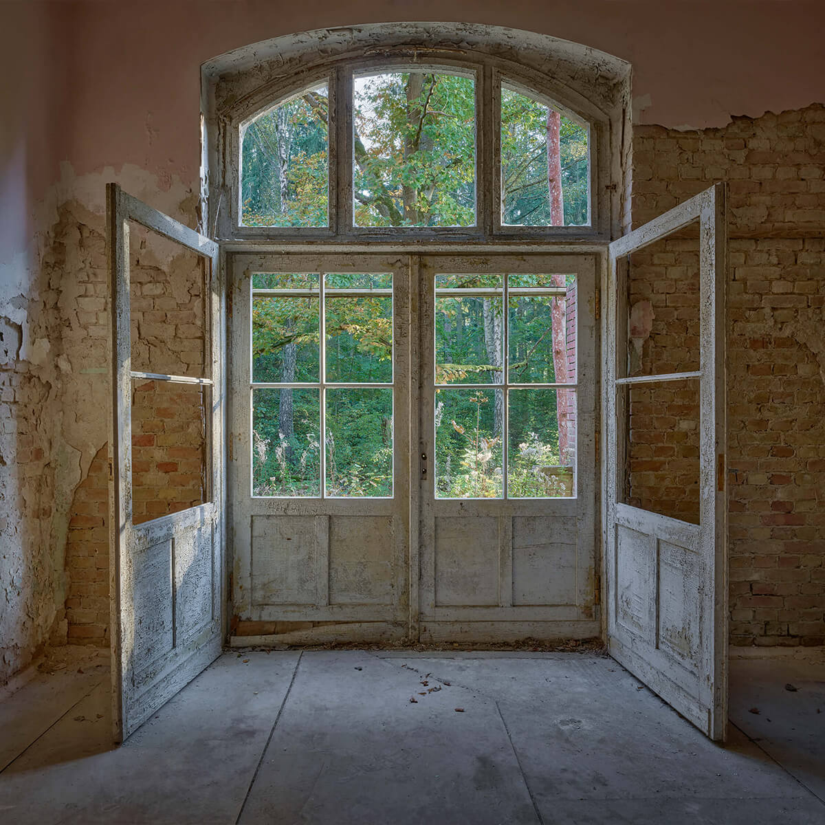 Verlaten huis bij het bos