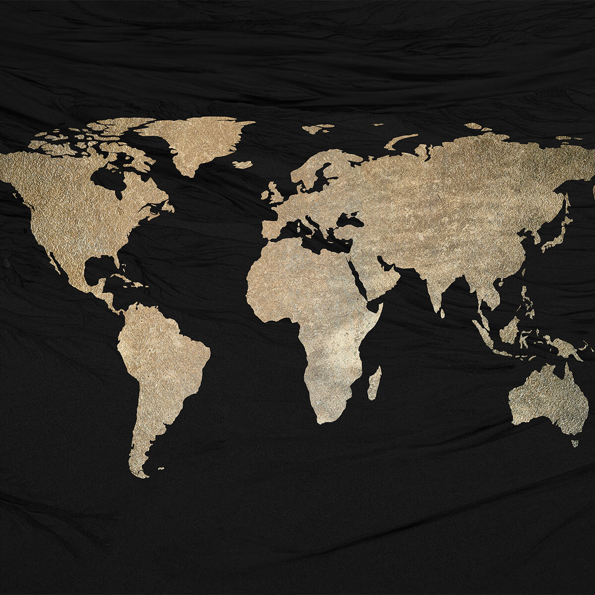 World map light gold