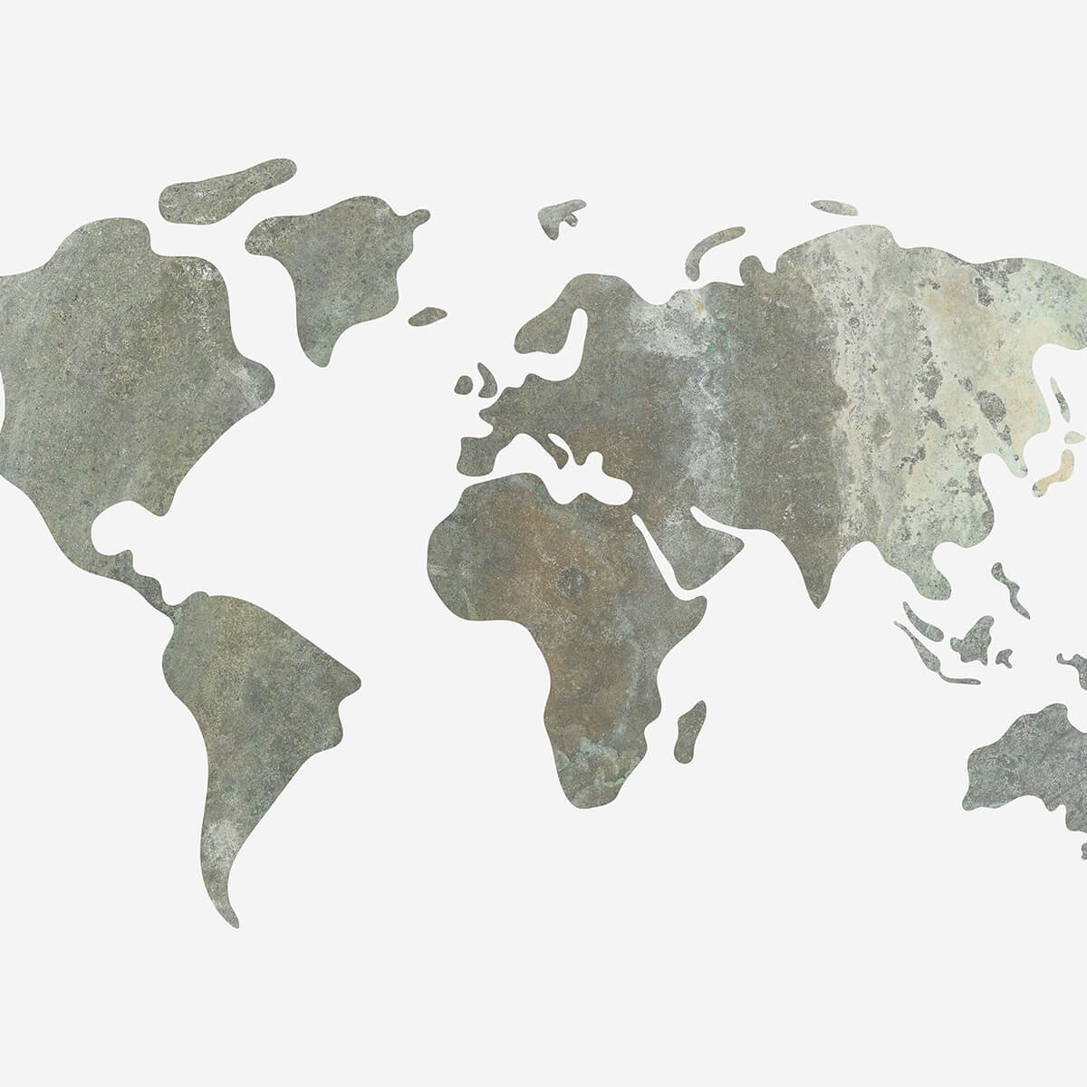 Groen wereldkaart van metaal structuur