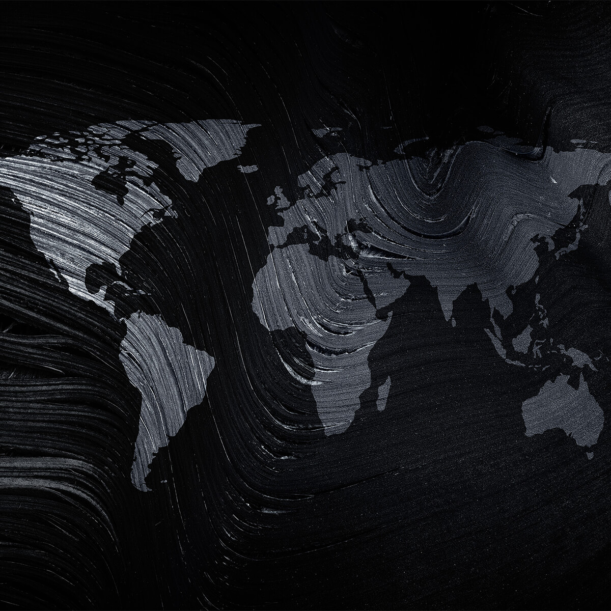 Carte du monde sur une feuille de palmier