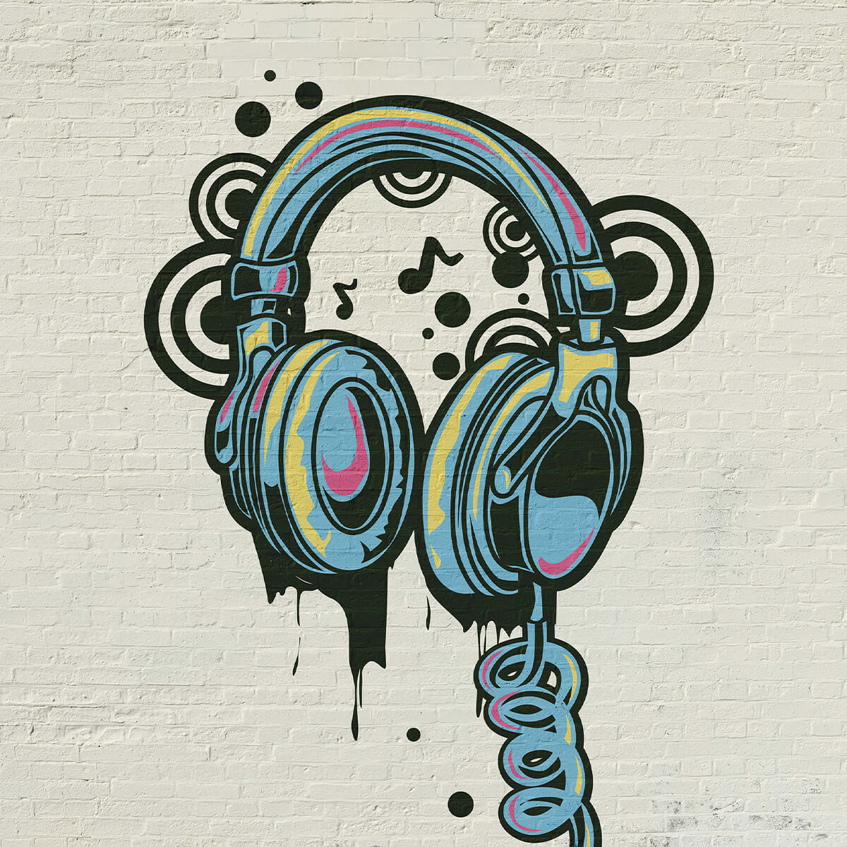 Casque d'écoute graffiti