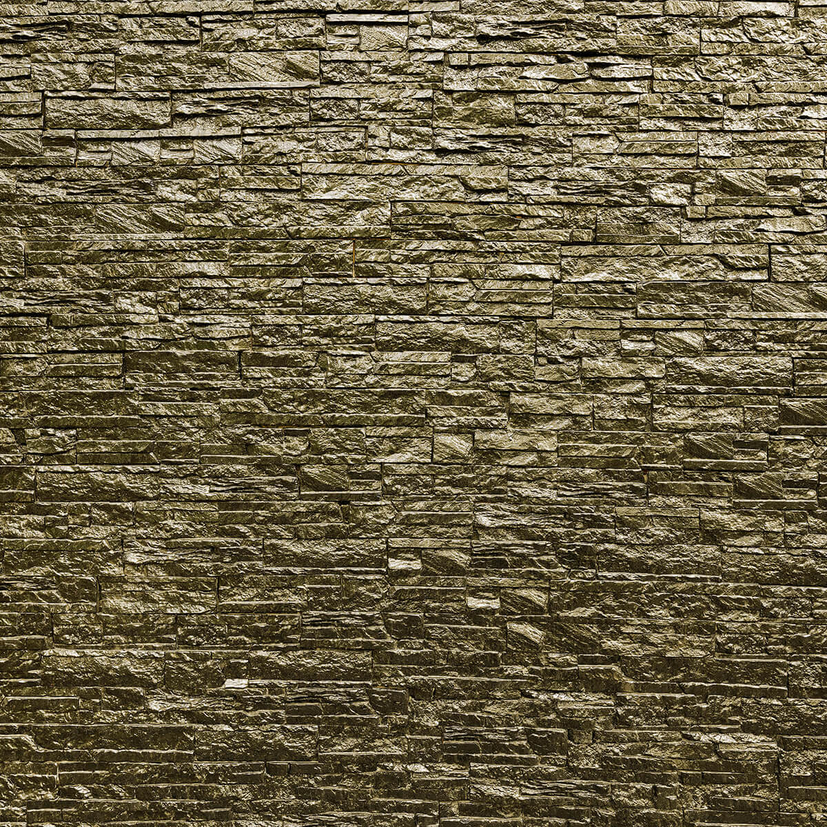 Wall with golden stones
