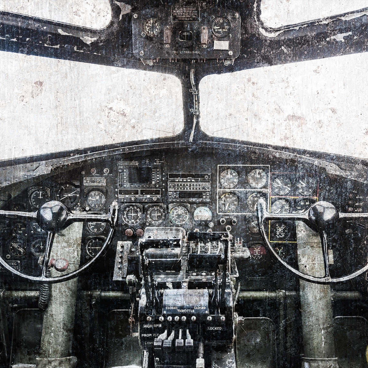 Vintage aircraft cockpit