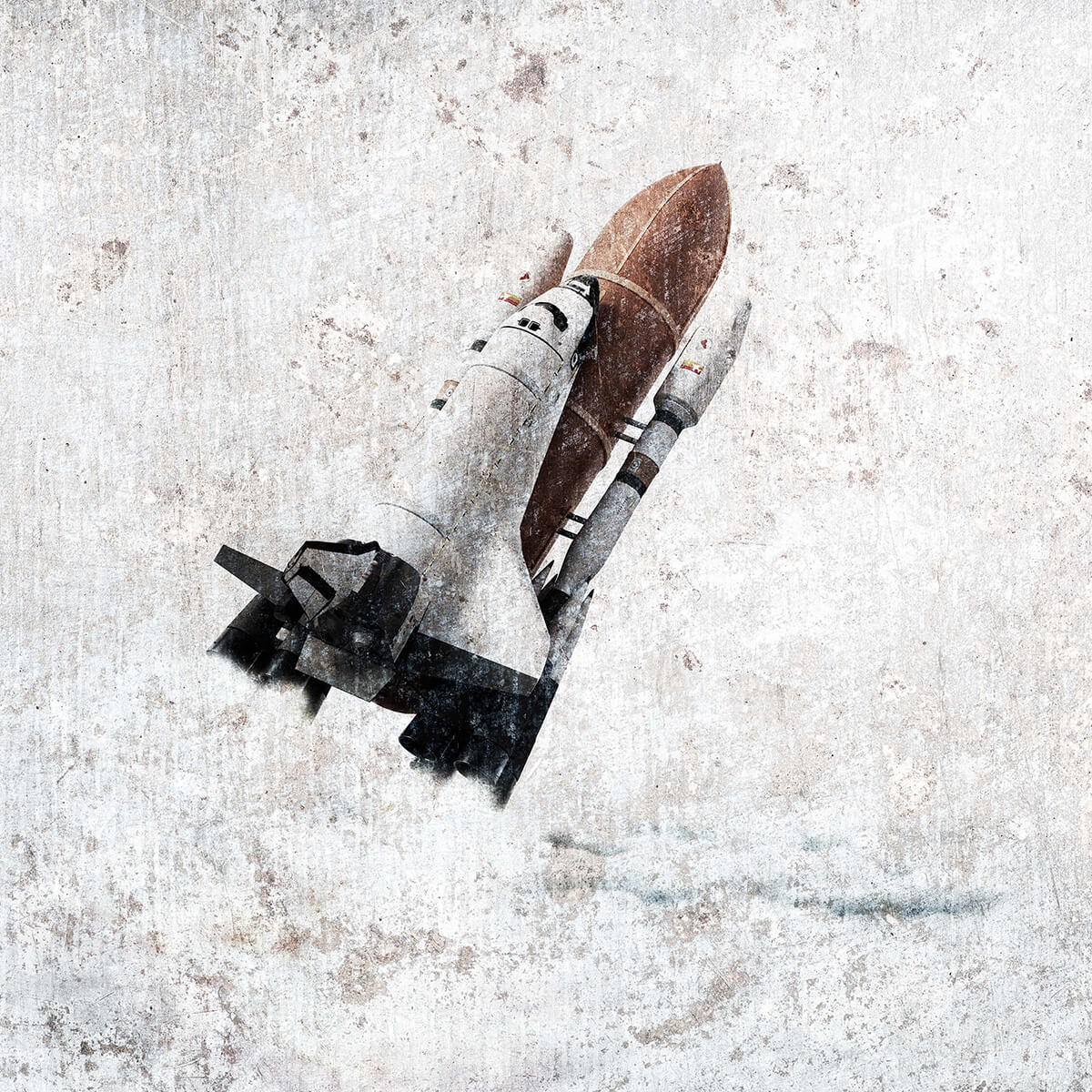 Spaceshuttle op beton